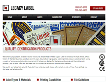 Tablet Screenshot of legacylabel.com